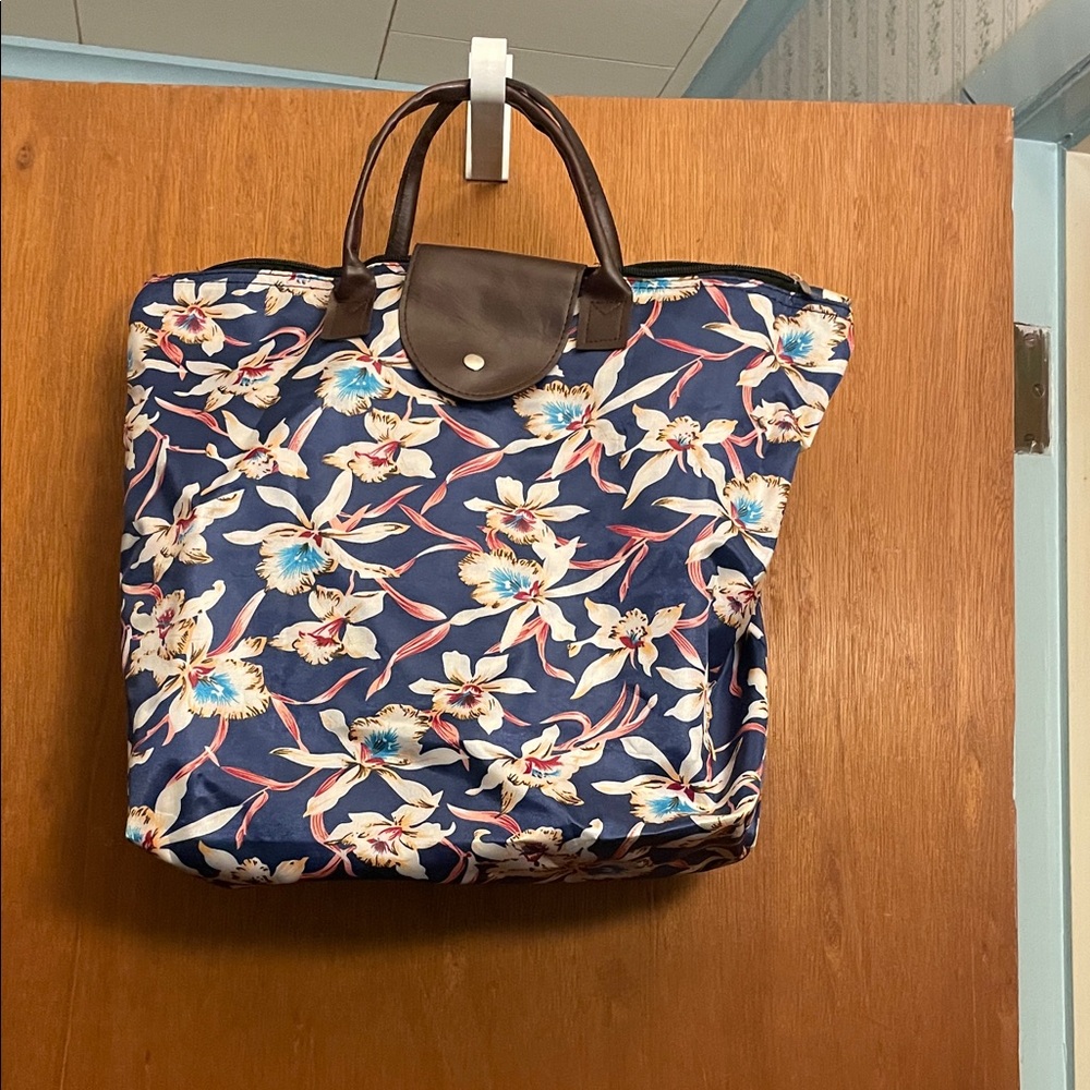 Floral Blue Tote Bag